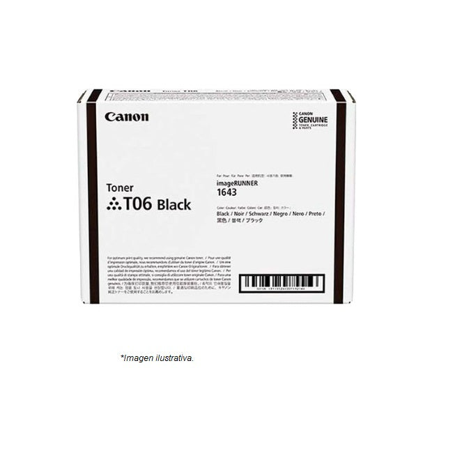 Toner Canon T06BK 3526C001AA negro para Imagerunner 1643i / 1643iF (20 500 paginas)