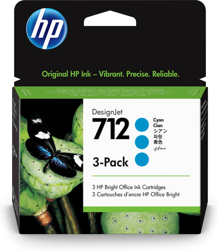 Tinta HP LF 712 3ED77A cian Designjet T210 / T230 29 ml (3-PACK)