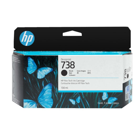 Tinta HP LF 738 498N4A Negro DesignJet T850 / T950 130ml