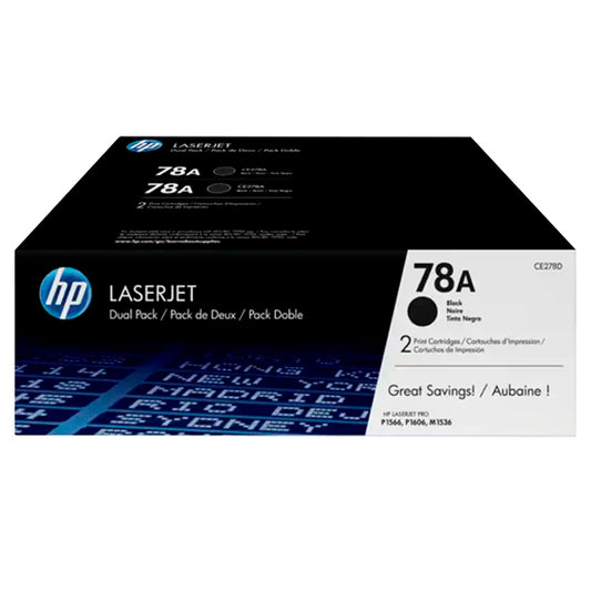 TONER HP 78A CE278AD NEGRO LASERJET M1536dnf/P1606dn DUAL PACK (2 DE 2 100 PAG)