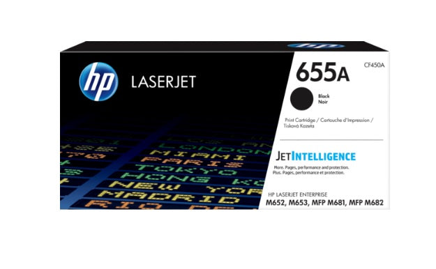 TONER HP 655A CF450A NEGRO LASERJET ENTERPRISE MFP M682z/M652dn (12 500 PAG)