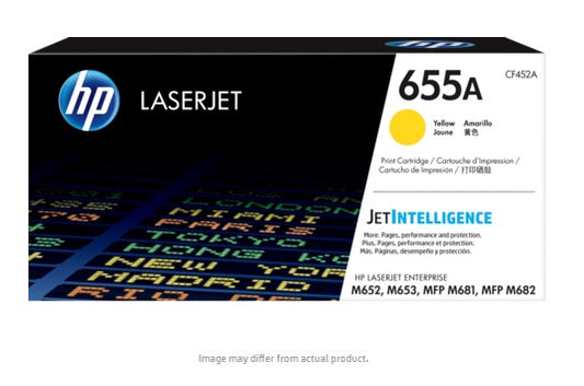 TONER HP 655A CF452A AMARILLO LASERJET ENTERPRISE MFP M682z/M652dn (10 500 PAG)