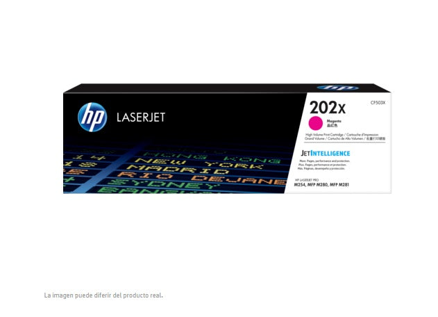 TONER HP 202X CF503X MAGENTA LASERJET PRO M254dw/M281fdw ALTO RENDIMIENTO (2 500 PAG)