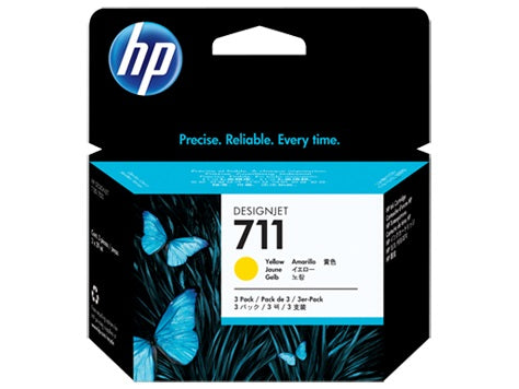 TINTA HP LF 711 CZ136A AMARILLO DESIGNJET T120/T520 29ML (3-PACK)