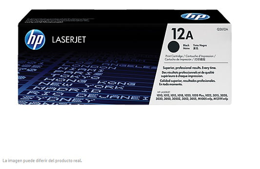 TONER HP 12A Q2612A NEGRO LASERJET 1010/1012/1015/1018/1020/1022/1022PLUS/1022 (2 000 PAG)
