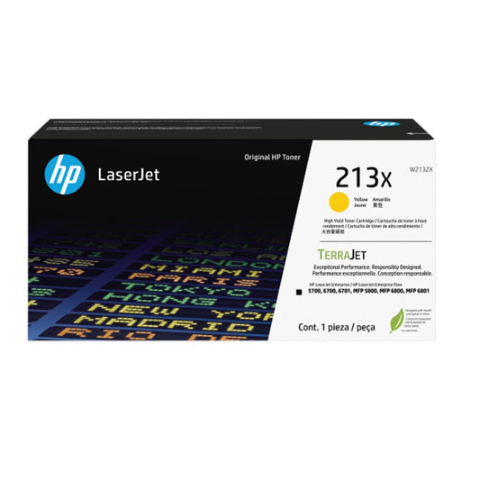 Toner HP 213X W2132X Amarillo alto rendimiento LaserJet Enterprise 5700DN / MFP 5800 (6 000 Páginas)