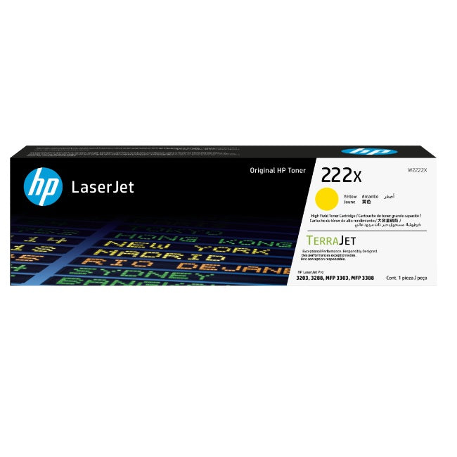 Toner HP 222X W2222X amarillo para Laserjet Pro MFP 3303 / MFP 3388 (2 500 paginas)