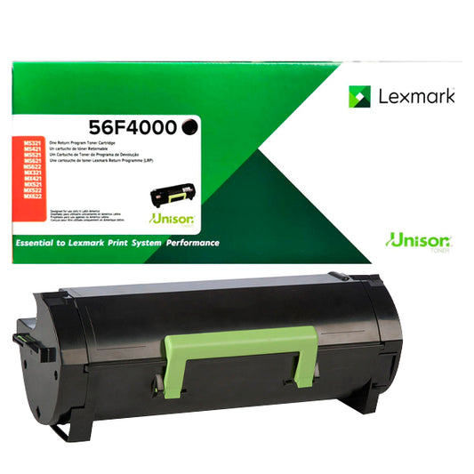 TONER LEXMARK NEGRO PROG RETORNO 56F4000 MX321ADN / MX521ADE (6 000 pag)