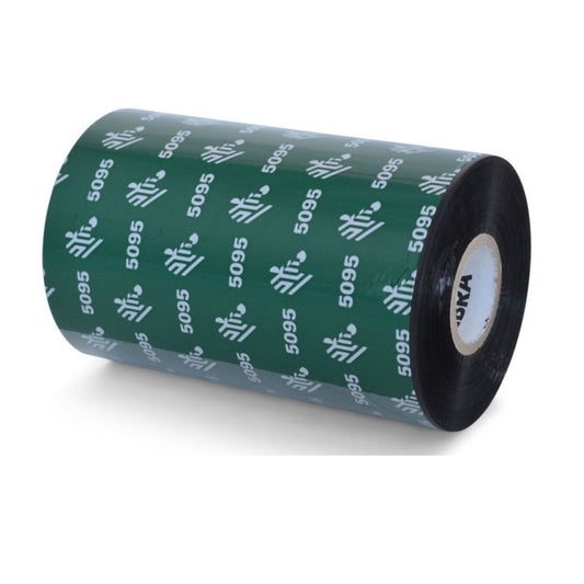 Cartucho de cinta Zebra Ribbon Resina 110mmx300m (4,33inx984ft) 5095 Alto rendimiento nucleo de 25mm (1 pulgada) Precio por rollo 05095BK11030
