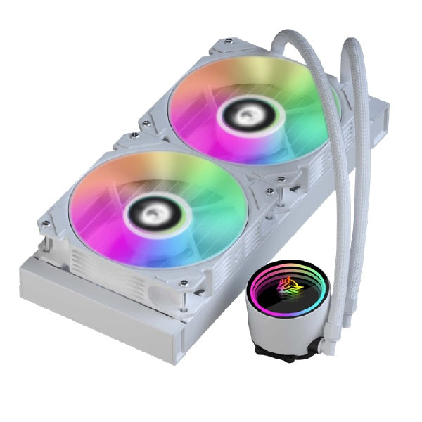 Enfriamiento Liquido Balam Rush Hydrox Pro HX20 Blanco para CPU 240mm 2xFan ARGB 4pines LGA 1700 AM5