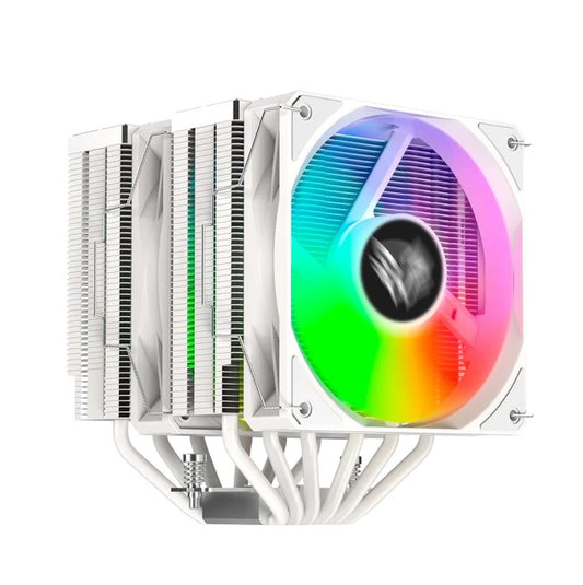 Enfriamiento de Aire Balam Rush Nitrox NX70 Blanco 6 Tubos de calor de cobre + 2 Vent Silencioso de 120 mm ARGB Torre de Calor en Aluminio