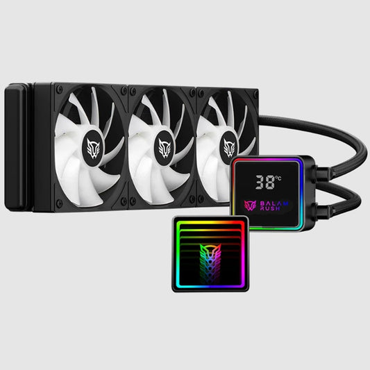 Enfriamiento Liquido Balam Rush Cryo Prism 360 Negro Display para monitoreo de temperatura ARGB 3x Vent 120 mm 300w