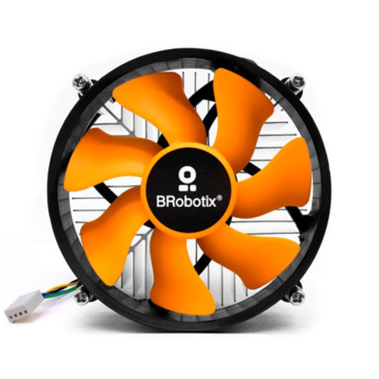 Ventilador Brobotix para CPU procesadores LGA compatible con 1150/1151/1155/1156/1200 INTEL CORE i3/i5/i7 conector con 4 pines color Amarillo