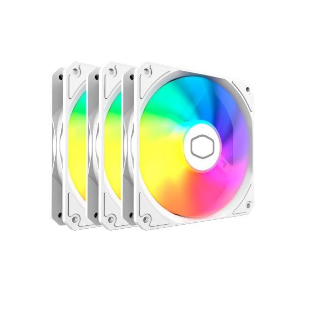 Kit Ventilador para Gabinete Cooler Master 3pack MF120 Lite Blanco ARGB 3x120mm 1750 RPM