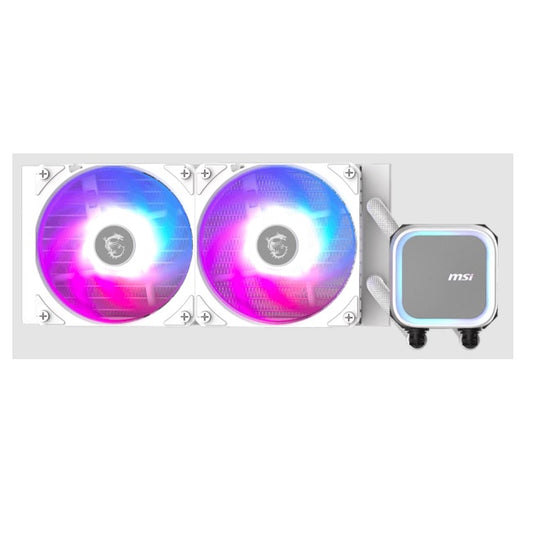 Enfriamiento liquido MSI MAG CORELIQUID A13 240mm blanco 2xFan ARGB compatible AM5/AM4 LGA 1700/1851