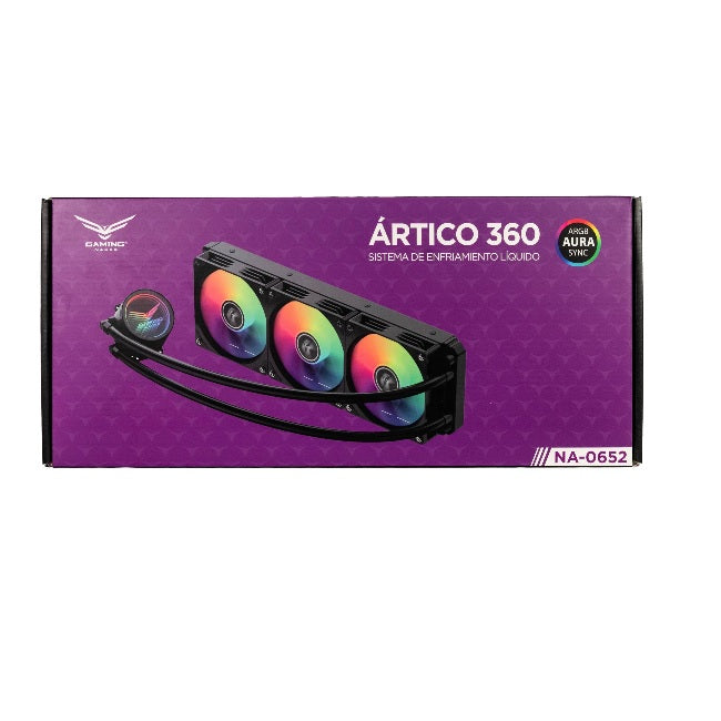 Enfriamiento Liquido Naceb 360MM Artico con iluminacion ARGB modelo NA-0652 color Negro