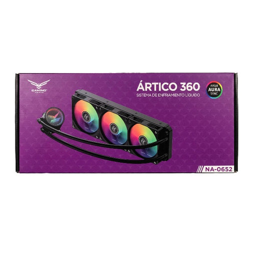 Enfriamiento Liquido Naceb 360MM Artico con iluminacion ARGB modelo NA-0652 color Negro