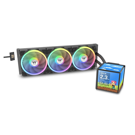Enfriamiento Liquido Thermaltake MINECUBE 360 Ultra 3 Ventiladores120mm Negro ARGB 4 pantallas 3.95 pulgadas