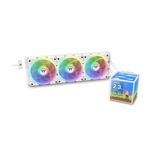 Enfriamiento Liquido Thermaltake MINECUBE 360 Ultra 3 Ventiladores120mm Blanco ARGB 4 pantallas 3.95 pulgadas