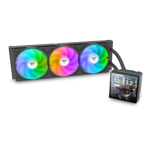 Enfriamiento Liquido Thermaltake TH360 V3 Ultra 3 Ventiladores120mm Negro ARGB pantalla 3.95 pulgadas