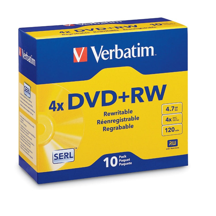 Discos Virgenes Verbatim para DVD DVD+RW 4x 4.7GB con 10 Piezas