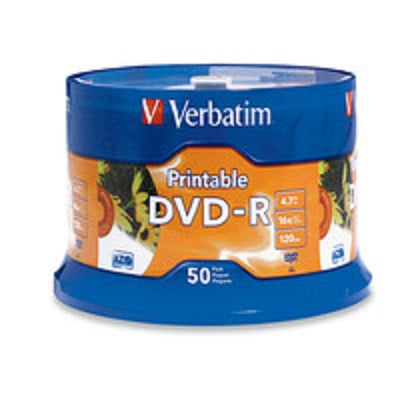 Torre 50 DVD-R Verbatim 4.7GB 16X120MIN modelo VB95137 color Blanco imprimible