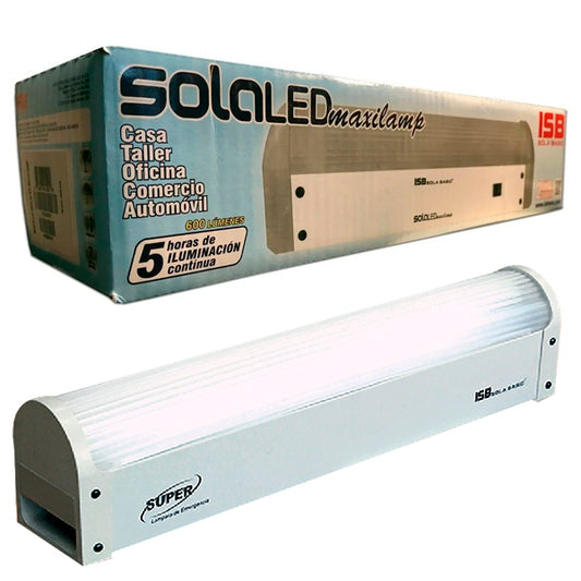 Lámpara de emergencia portátil Sola Basic MAXILAMP LEP-12-90L LED 600 lumens 127 Volts frecuencia 60Hz