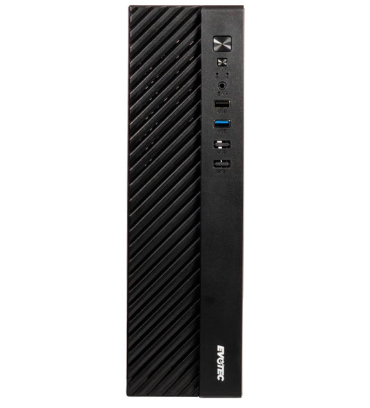 Gabinete Evotec Slim Toledo modelo EV-1026 formato Micro-ATX Incluye Fuente de Poder de 500W color Negro