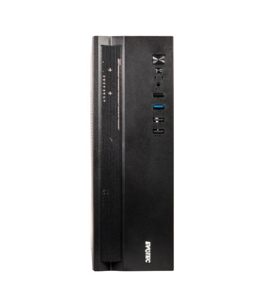 Gabinete Slim Córdova modelo EV-1027 formato Micro-ATX Incluye Fuente de Poder de 500W color Negro