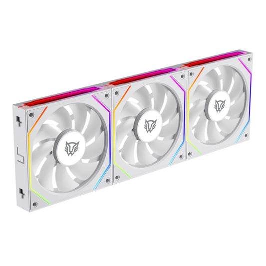 Ventiladores Balam Rush Daisy-Chain Ecolox Link EXL95 3pz 120mm aurea iluminada RGB 800 y 1800RPM blanco BR-942096