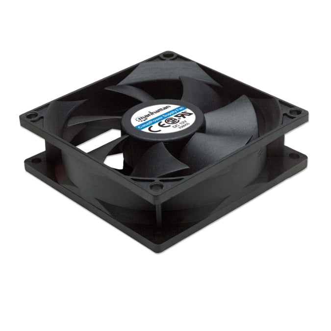 Ventilador Manhattan para gabinete 80x80x25 3 pines Negro