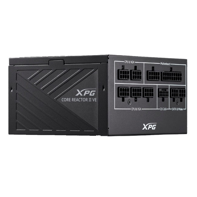 Fuente de Poder XPG 750W CORE REACTOR II VE 80 Plus Gold FDB Rodamiento Hidraulico 120mm 3xPCIE ATX 3.1