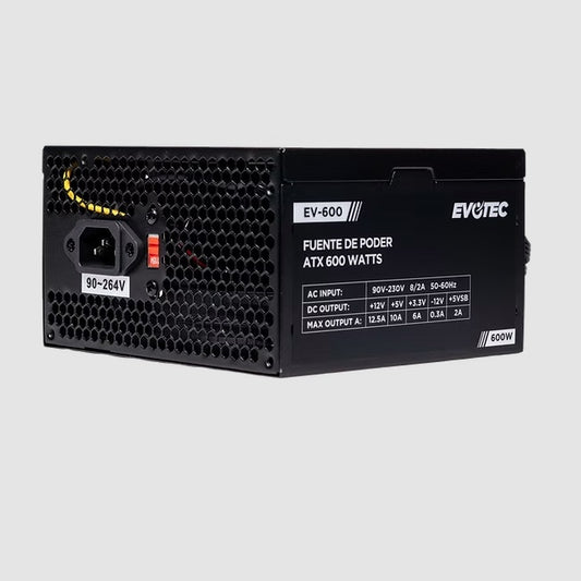 Fuente de poder Evotec de 600W modelo EV-600
