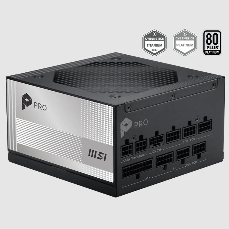 Fuente de poder MSI 1000W Paltinum 80 Plus Full Modular PRO A1000PL PCIE5 ATX