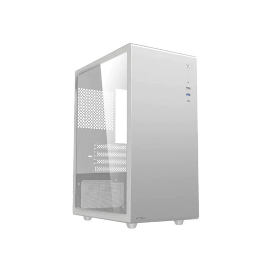 Gabinete Acteck Neuss Pro GI717 mini torre blanco panel de cristal