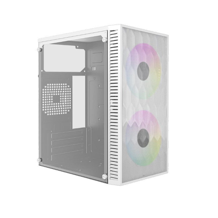 Gabinete Acteck Fuji GC470 Blanco Fuente 500W Mini Torre con Cristal 2 Vent