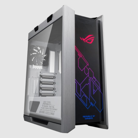 Gabinete Asus ROG Strix Helios White Edition GX601 Gaming 7bahias RGB ATX EATX panel vidrio templado aluminio