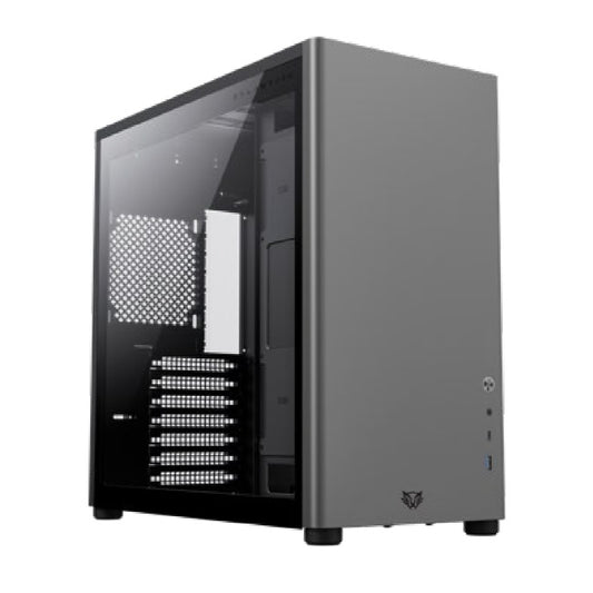 GABINETE BALAM RUSH ERIS SPECIAL GM985 GRIS SIN FUENTE MICRO TORRE CON CRISTAL