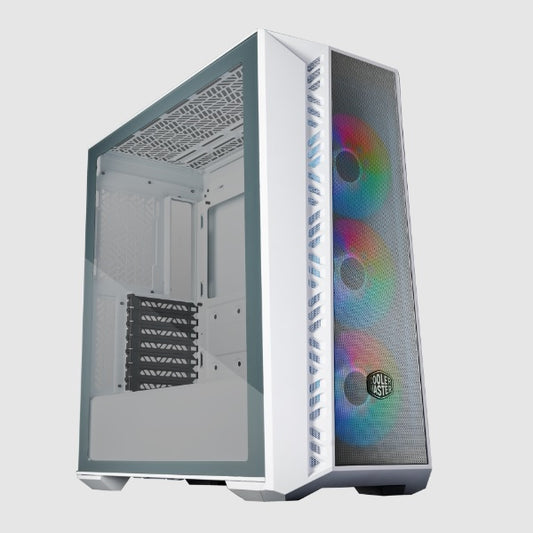 Gabinete Cooler Master MasterBox 520 Blanco con Panel Vidrio Templado Mini-ITX/Micro-ATX/ATX/E-ATX 3xFAN ARGB Medía Torre
