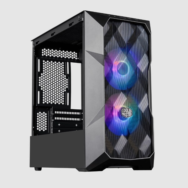Gabinete Cooler Master TD300 MESH negro 2*FAN 120MM vidrio templado acero malla plastico Mini ITX Micro ATX