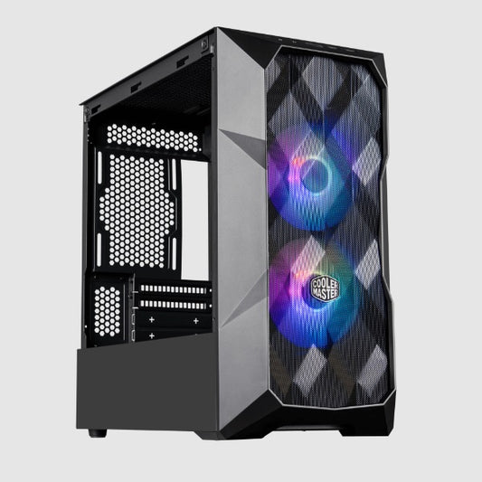 Gabinete Cooler Master TD300 MESH negro 2*FAN 120MM vidrio templado acero malla plastico Mini ITX Micro ATX