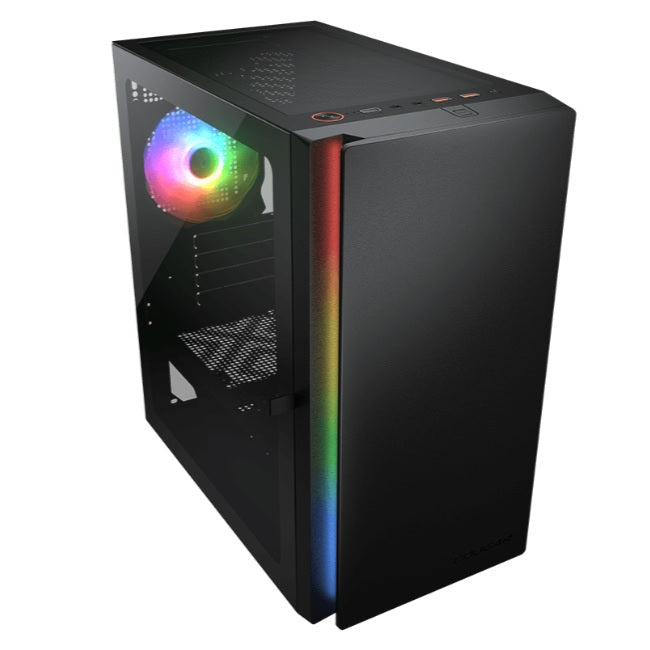 Gabinete Cougar Purity Cristal templado Negro RGB Mini ATX 1xVentilador