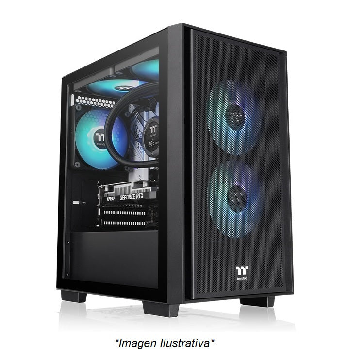 Gabinete Thermaltake Versa H16 TG ARGB Micro Tower Negro m-ATX 3xVentiladores CA-1Y8-00S1WN-02