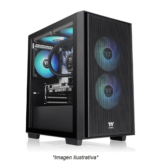 Gabinete Thermaltake Versa H16 TG ARGB Micro Tower Negro m-ATX 3xVentiladores CA-1Y8-00S1WN-02