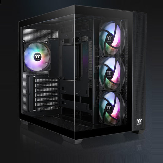 Gabinete Thermaltake View 380 TG ARGB Mid Tower Negro 4xVentiladores 120mm ATX CA-1Z2-00M1WN-00 Hidden-Connector Motherboards from ASUS MSI GIGABYTE