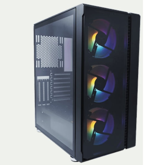 Gabinete Evotec Gamer Tokyo Sin Fuente Tarjeta ATX/Micro-ATX/Mini-ATX modelo EV-1021color Negro