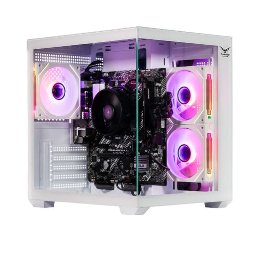 Gabinete Naceb gamer Mini-Tower con Micro-ATX/Mini-ITX USB 2.0/3.0 sin fuente 3 ventiladores Instalados color Blanco modelo NA0636B