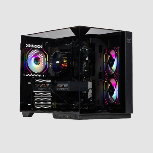Gabinete gamer Naceb Midi-Tower ATX/Micro-ATX/Mini-ITX USB 2.0/3.0 sin fuente 3 ventiladores instalados color Negro modelo NA-0638