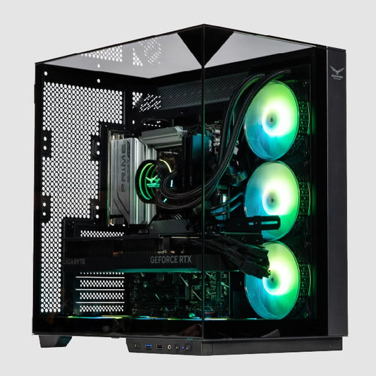 Gabinete gamer Naceb IRIS NA-0639 Midi-Tower ATX/Micro-ATX/Mini-ITX USB 3.0 sin fuente 4 ventiladores instalados color Negro modelo NA-0639