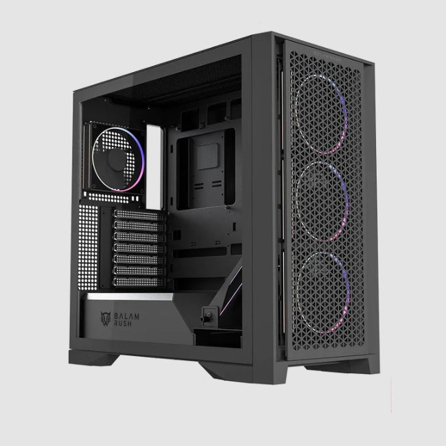 Gabinete Gamer Balam Rush Carbono Polar Twin Mate 9900 Media Torre Negro